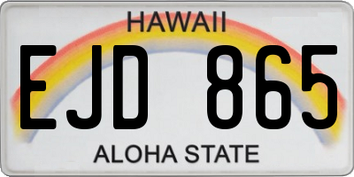 HI license plate EJD865