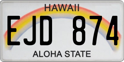 HI license plate EJD874