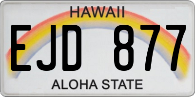 HI license plate EJD877