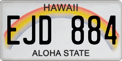 HI license plate EJD884