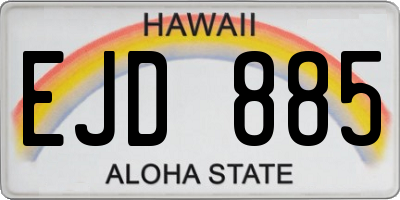 HI license plate EJD885