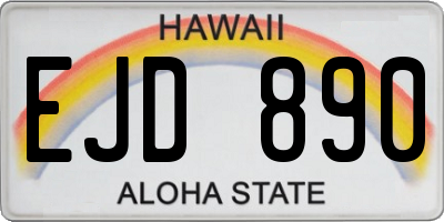 HI license plate EJD890