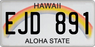 HI license plate EJD891