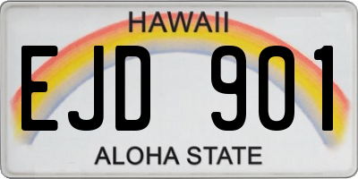 HI license plate EJD901