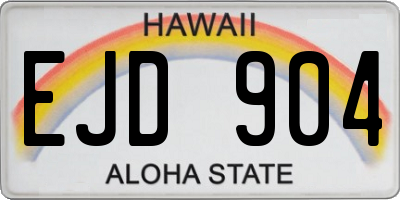 HI license plate EJD904