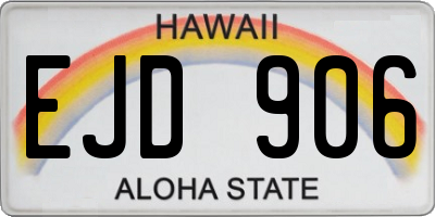 HI license plate EJD906