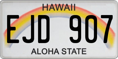 HI license plate EJD907