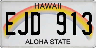 HI license plate EJD913