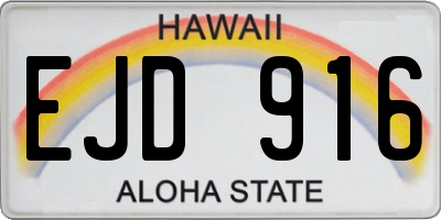 HI license plate EJD916