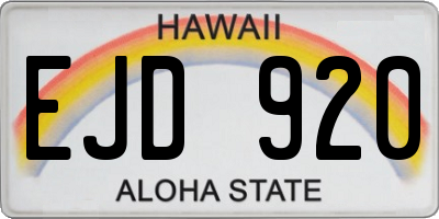 HI license plate EJD920