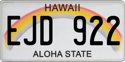 HI license plate EJD922