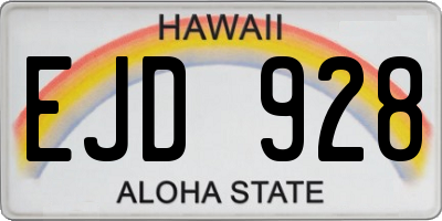 HI license plate EJD928