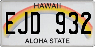HI license plate EJD932