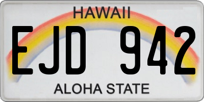 HI license plate EJD942