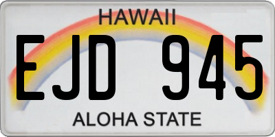 HI license plate EJD945