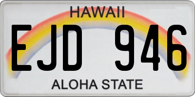 HI license plate EJD946