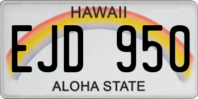 HI license plate EJD950