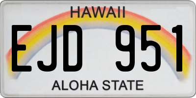 HI license plate EJD951