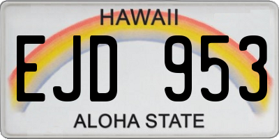 HI license plate EJD953