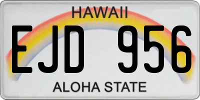 HI license plate EJD956