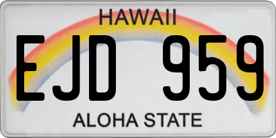 HI license plate EJD959