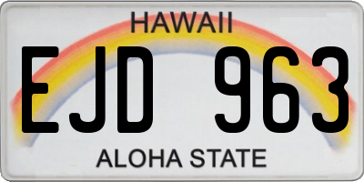HI license plate EJD963