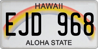 HI license plate EJD968