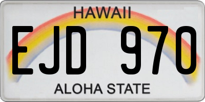 HI license plate EJD970