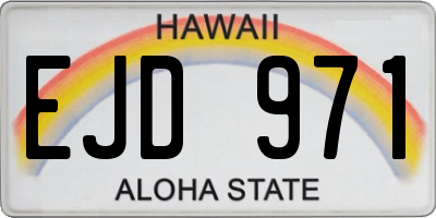 HI license plate EJD971