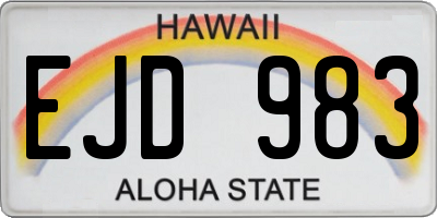 HI license plate EJD983