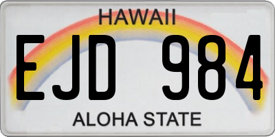 HI license plate EJD984