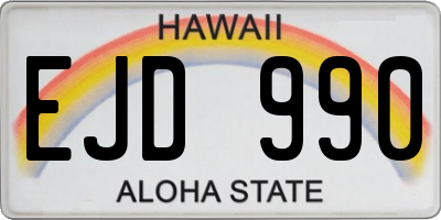 HI license plate EJD990