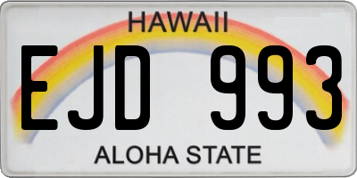 HI license plate EJD993