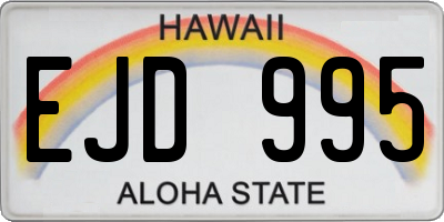 HI license plate EJD995