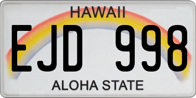 HI license plate EJD998