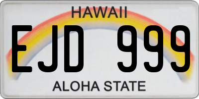 HI license plate EJD999
