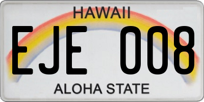 HI license plate EJE008