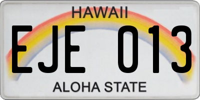 HI license plate EJE013