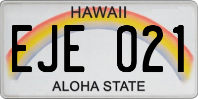 HI license plate EJE021