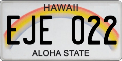 HI license plate EJE022