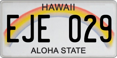 HI license plate EJE029