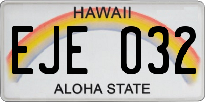 HI license plate EJE032