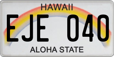 HI license plate EJE040