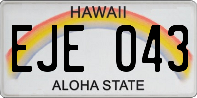 HI license plate EJE043