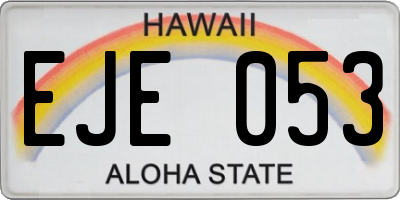 HI license plate EJE053