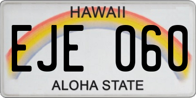 HI license plate EJE060