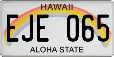 HI license plate EJE065