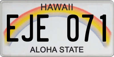 HI license plate EJE071