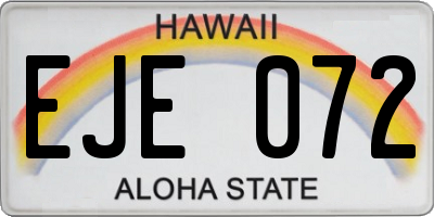 HI license plate EJE072