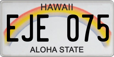 HI license plate EJE075